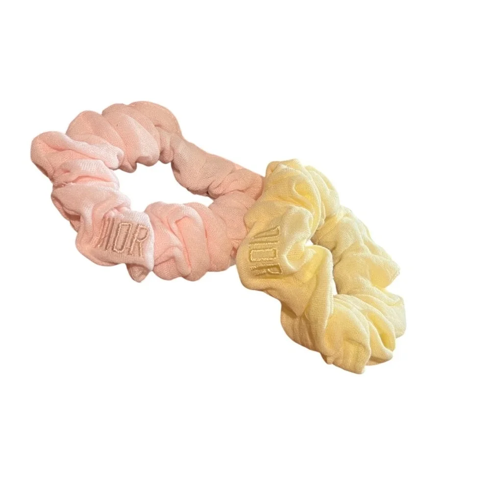 Dior Hair Scrunchies Yellow‎ & Pink Beauty GWP Cotton in Box